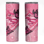 Australia Breast Cancer Awareness Month Skinny Tumbler Pink Ribbon Mix Butterflies