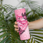 Australia Breast Cancer Awareness Month Skinny Tumbler Pink Ribbon Mix Butterflies