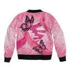 Australia Breast Cancer Awareness Month Sleeve Zip Bomber Jacket Pink Ribbon Mix Butterflies