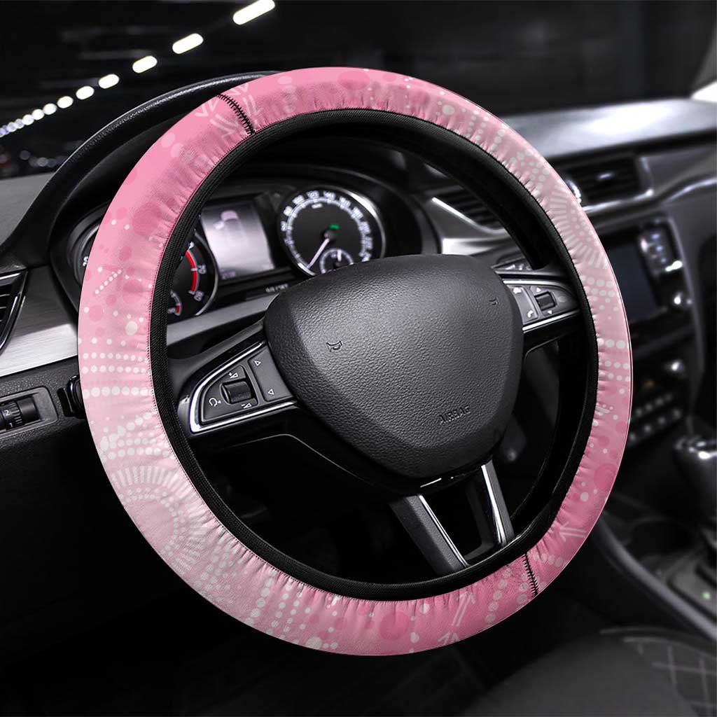Australia Breast Cancer Awareness Month Steering Wheel Cover Pink Ribbon Mix Butterflies