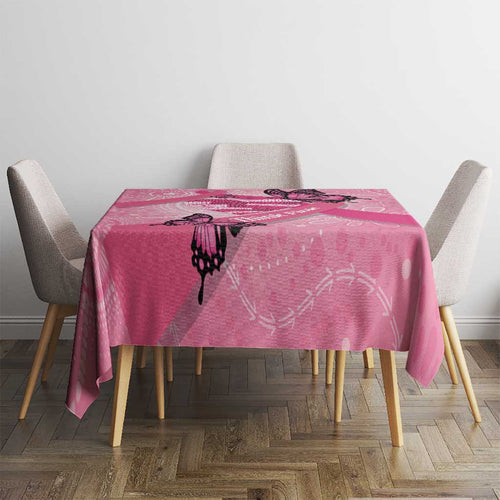 Australia Breast Cancer Awareness Month Tablecloth Pink Ribbon Mix Butterflies
