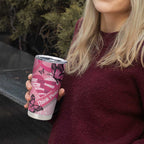 Australia Breast Cancer Awareness Month Tumbler Cup Pink Ribbon Mix Butterflies