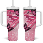 Australia Breast Cancer Awareness Month Tumbler With Handle Pink Ribbon Mix Butterflies