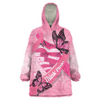 Australia Breast Cancer Awareness Month Wearable Blanket Hoodie Pink Ribbon Mix Butterflies