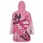 Australia Breast Cancer Awareness Month Wearable Blanket Hoodie Pink Ribbon Mix Butterflies
