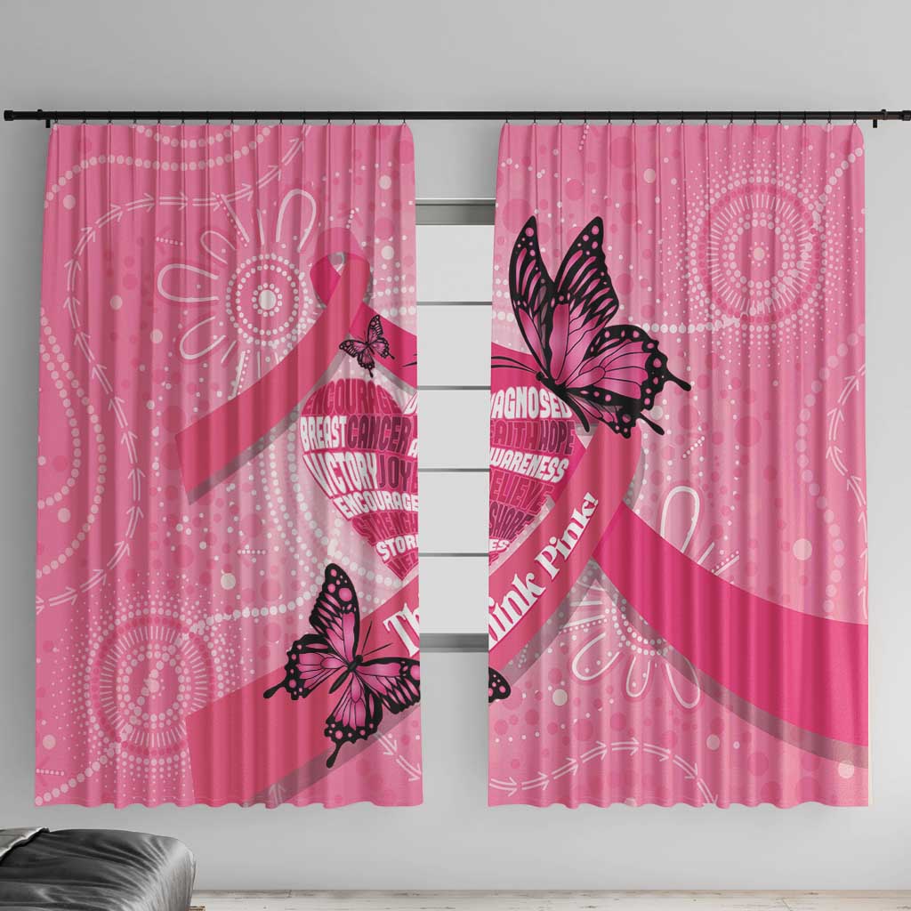 Australia Breast Cancer Awareness Month Window Curtain Pink Ribbon Mix Butterflies