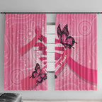 Australia Breast Cancer Awareness Month Window Curtain Pink Ribbon Mix Butterflies