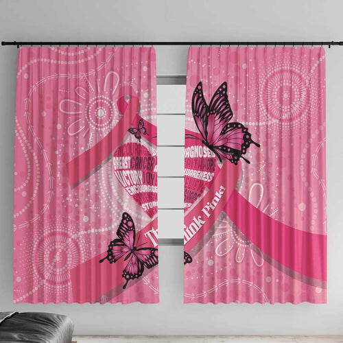 Australia Breast Cancer Awareness Month Window Curtain Pink Ribbon Mix Butterflies