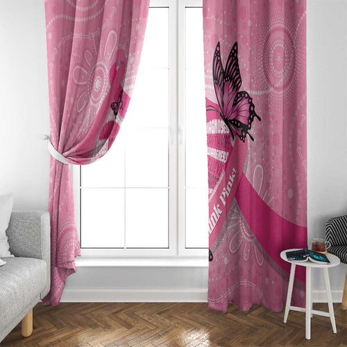 Australia Breast Cancer Awareness Month Window Curtain Pink Ribbon Mix Butterflies