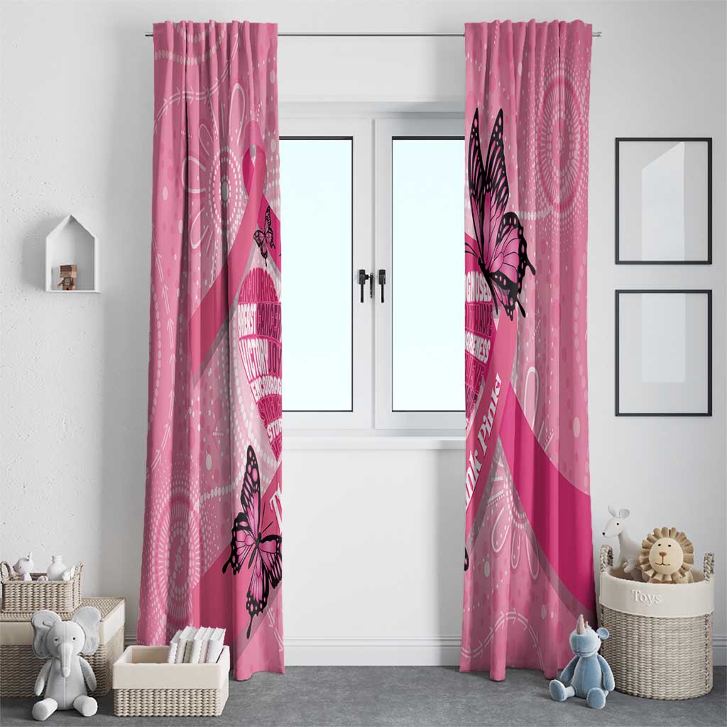 Australia Breast Cancer Awareness Month Window Curtain Pink Ribbon Mix Butterflies