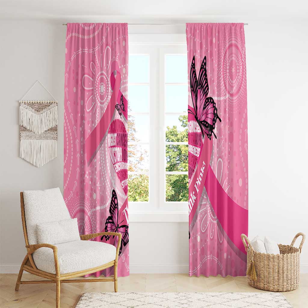 Australia Breast Cancer Awareness Month Window Curtain Pink Ribbon Mix Butterflies