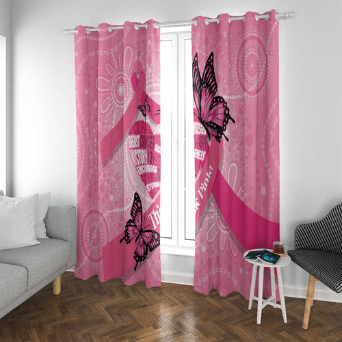 Australia Breast Cancer Awareness Month Window Curtain Pink Ribbon Mix Butterflies