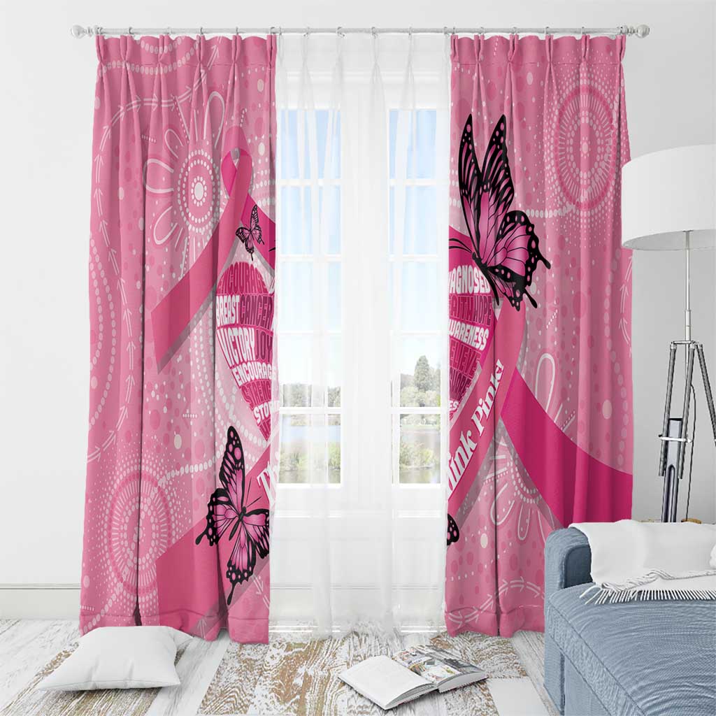 Australia Breast Cancer Awareness Month Window Curtain Pink Ribbon Mix Butterflies