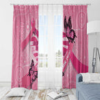 Australia Breast Cancer Awareness Month Window Curtain Pink Ribbon Mix Butterflies