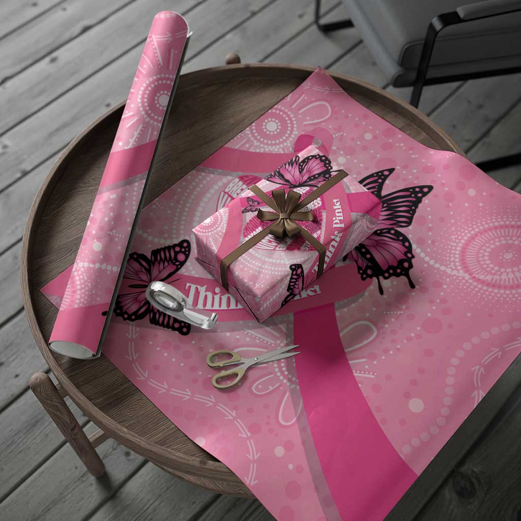 Australia Breast Cancer Awareness Month Wrapping Paper Pink Ribbon Mix Butterflies - Aussie Hoodie