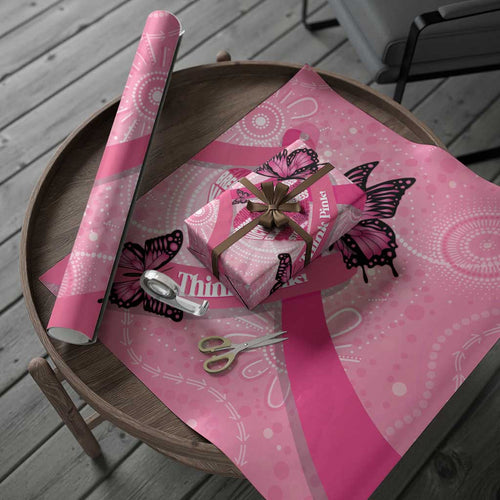 Australia Breast Cancer Awareness Month Wrapping Paper Pink Ribbon Mix Butterflies - Aussie Hoodie
