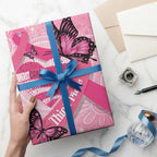 Australia Breast Cancer Awareness Month Wrapping Paper Pink Ribbon Mix Butterflies - Aussie Hoodie
