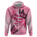 Australia Breast Cancer Awareness Month Zip Hoodie Pink Ribbon Mix Butterflies