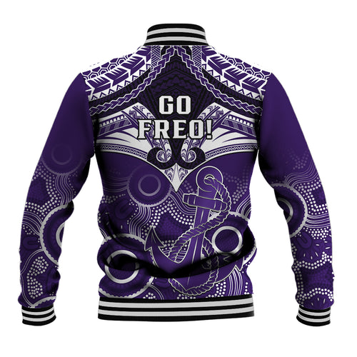 Dockers Football Baseball Jacket Fremantle Aboriginal Mix Polynesian Pattern LT14