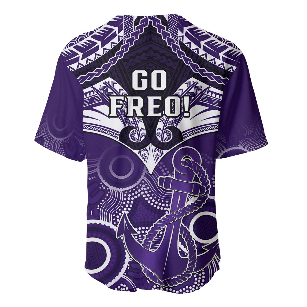 Dockers Football Baseball Jersey Fremantle Aboriginal Mix Polynesian Pattern LT14