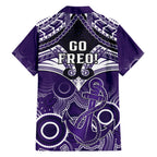 Dockers Football Hawaiian Shirt Fremantle Aboriginal Mix Polynesian Pattern LT14