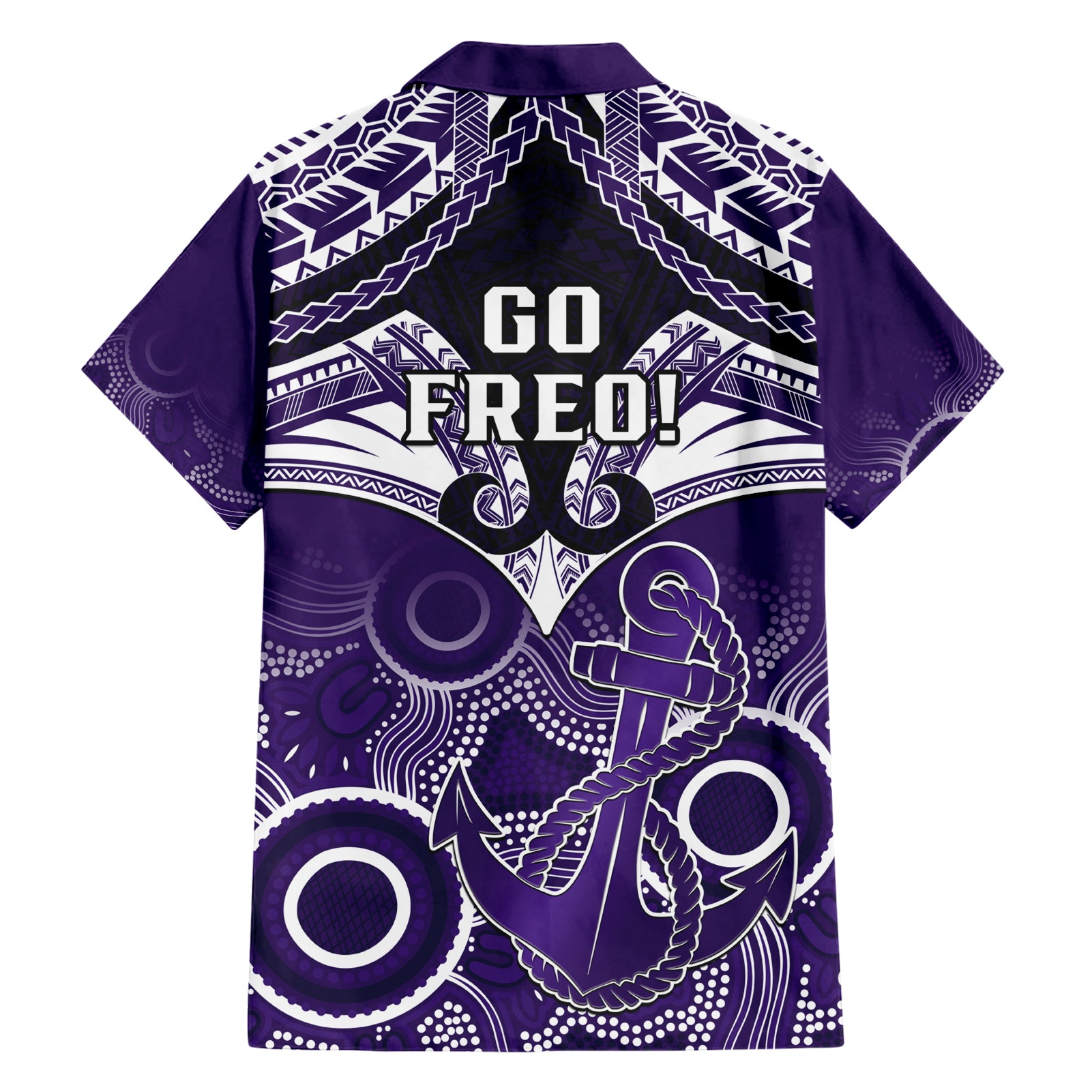 Dockers Football Hawaiian Shirt Fremantle Aboriginal Mix Polynesian Pattern LT14