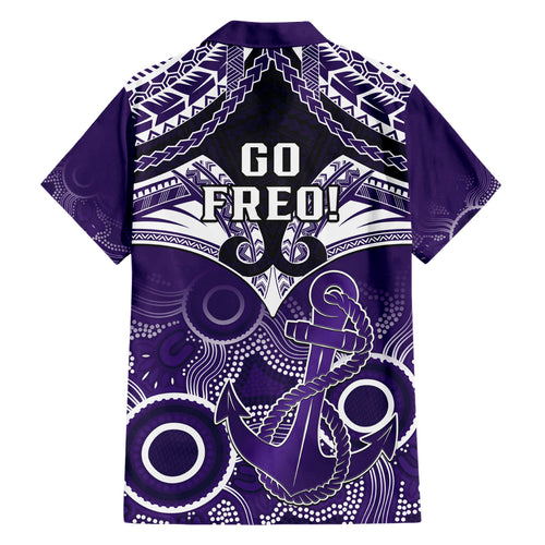 Dockers Football Hawaiian Shirt Fremantle Aboriginal Mix Polynesian Pattern LT14