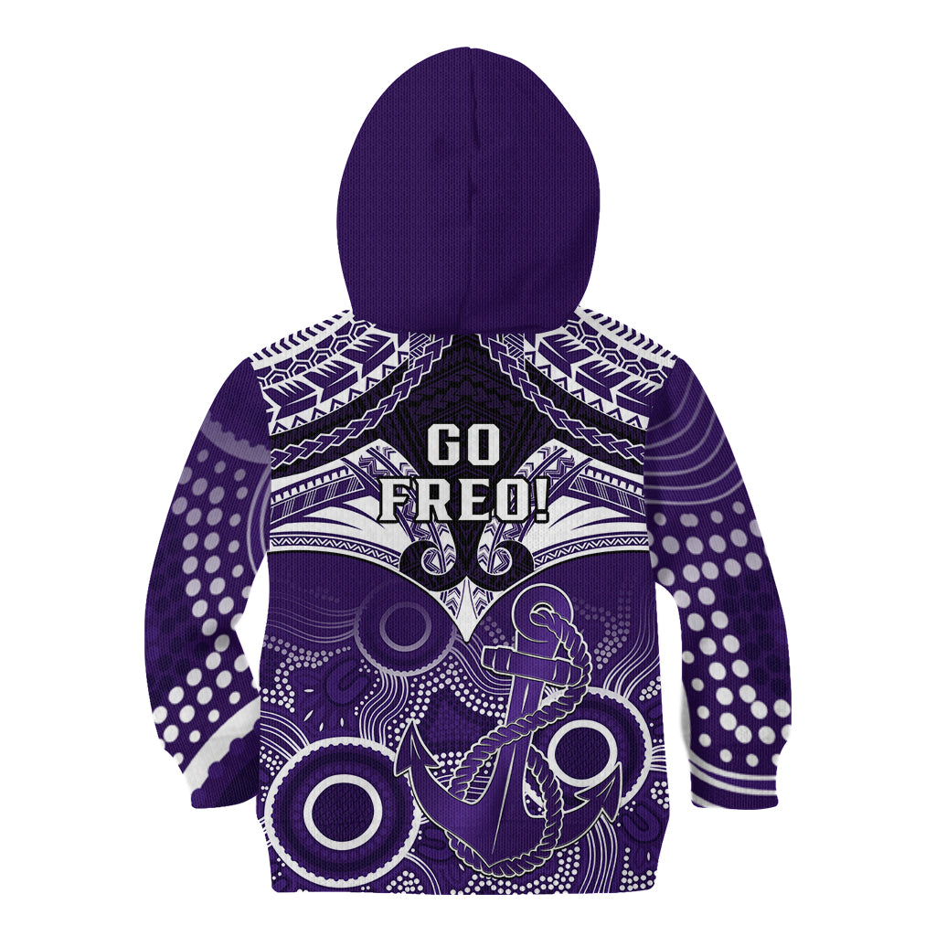 Dockers Football Kid Hoodie Fremantle Aboriginal Mix Polynesian Pattern LT14