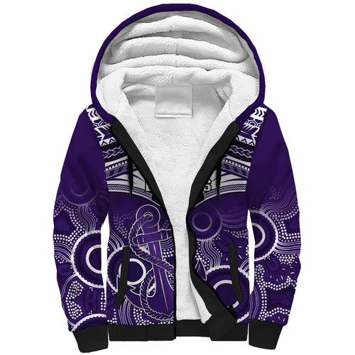 Dockers Football Sherpa Hoodie Fremantle Aboriginal Mix Polynesian Pattern LT14