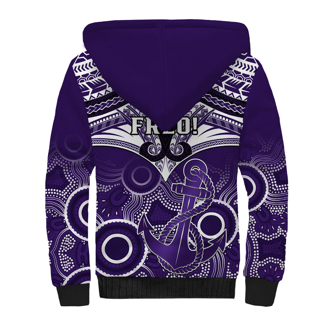 Dockers Football Sherpa Hoodie Fremantle Aboriginal Mix Polynesian Pattern LT14