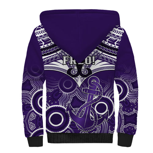 Dockers Football Sherpa Hoodie Fremantle Aboriginal Mix Polynesian Pattern LT14