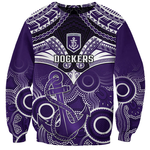 Dockers Football Sweatshirt Fremantle Aboriginal Mix Polynesian Pattern LT14