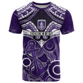 Dockers Football T Shirt Fremantle Aboriginal Mix Polynesian Pattern LT14
