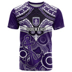 Dockers Football T Shirt Fremantle Aboriginal Mix Polynesian Pattern LT14