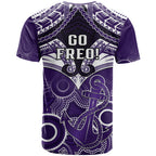 Dockers Football T Shirt Fremantle Aboriginal Mix Polynesian Pattern LT14