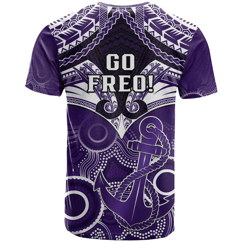 Dockers Football T Shirt Fremantle Aboriginal Mix Polynesian Pattern LT14