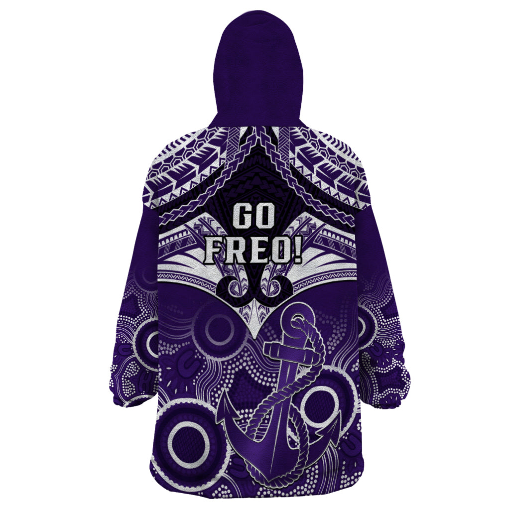 Dockers Football Wearable Blanket Hoodie Fremantle Aboriginal Mix Polynesian Pattern LT14