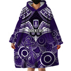 Dockers Football Wearable Blanket Hoodie Fremantle Aboriginal Mix Polynesian Pattern LT14