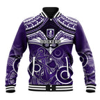 Personalised Dockers Football Baseball Jacket Fremantle Aboriginal Mix Polynesian Pattern LT14