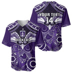Personalised Dockers Football Baseball Jersey Fremantle Aboriginal Mix Polynesian Pattern LT14
