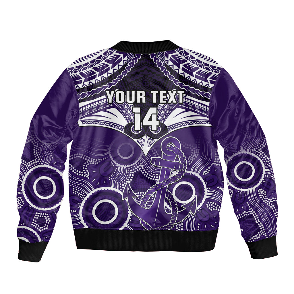 Personalised Dockers Football Bomber Jacket Fremantle Aboriginal Mix Polynesian Pattern LT14