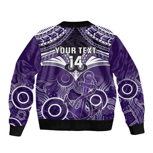 Personalised Dockers Football Bomber Jacket Fremantle Aboriginal Mix Polynesian Pattern LT14