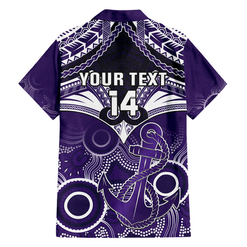 Personalised Dockers Football Hawaiian Shirt Fremantle Aboriginal Mix Polynesian Pattern LT14