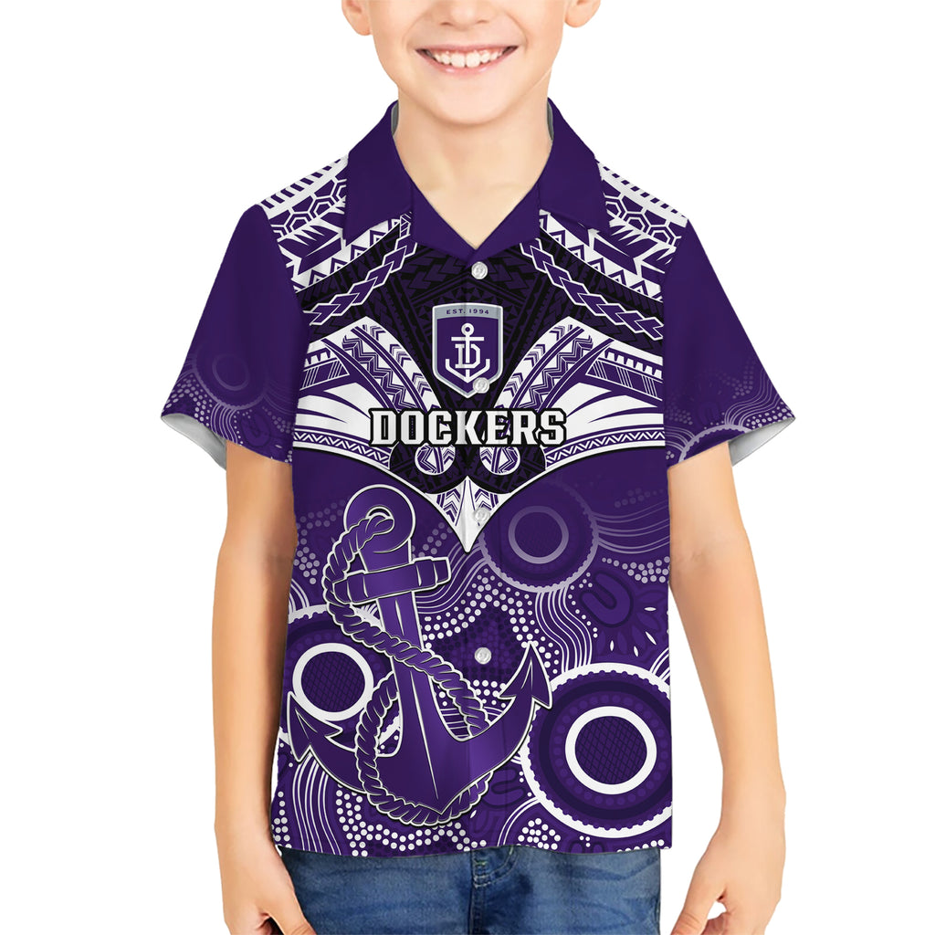 Personalised Dockers Football Hawaiian Shirt Fremantle Aboriginal Mix Polynesian Pattern LT14