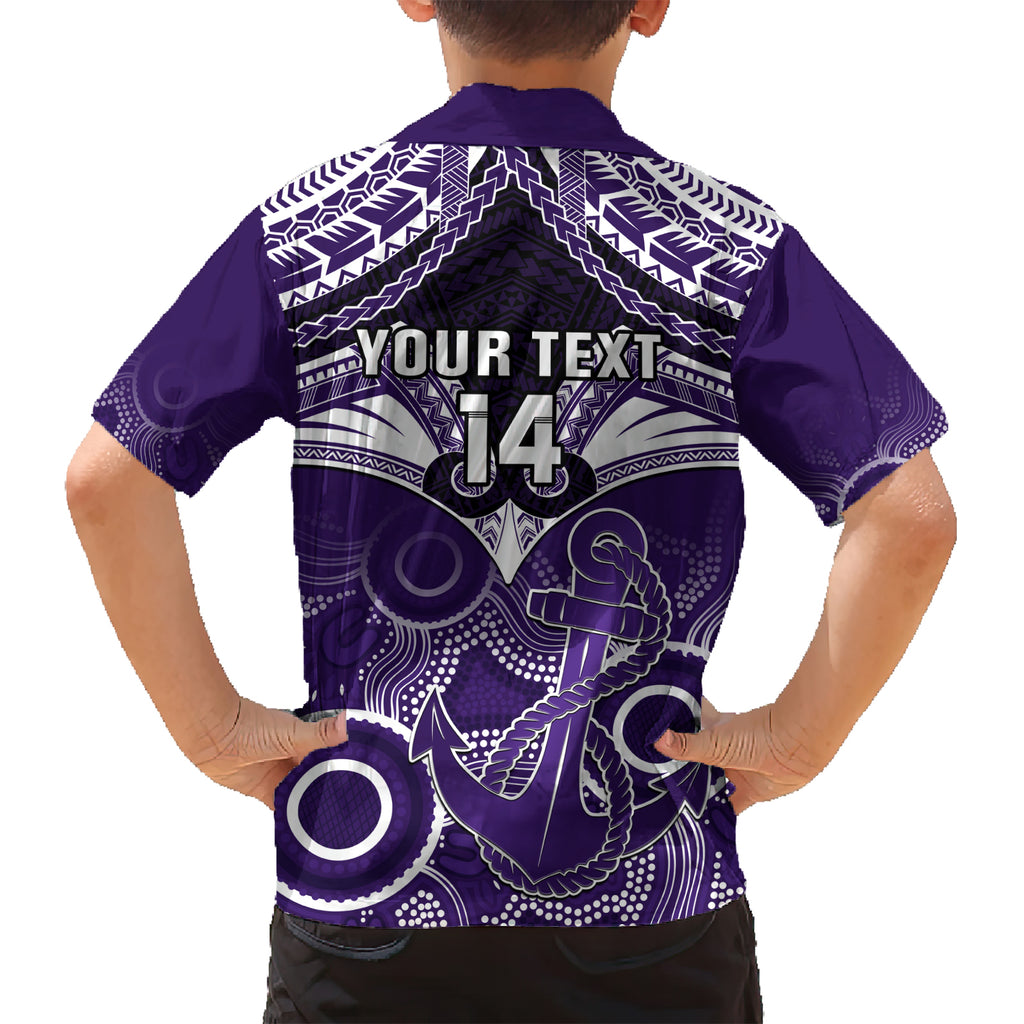 Personalised Dockers Football Hawaiian Shirt Fremantle Aboriginal Mix Polynesian Pattern LT14