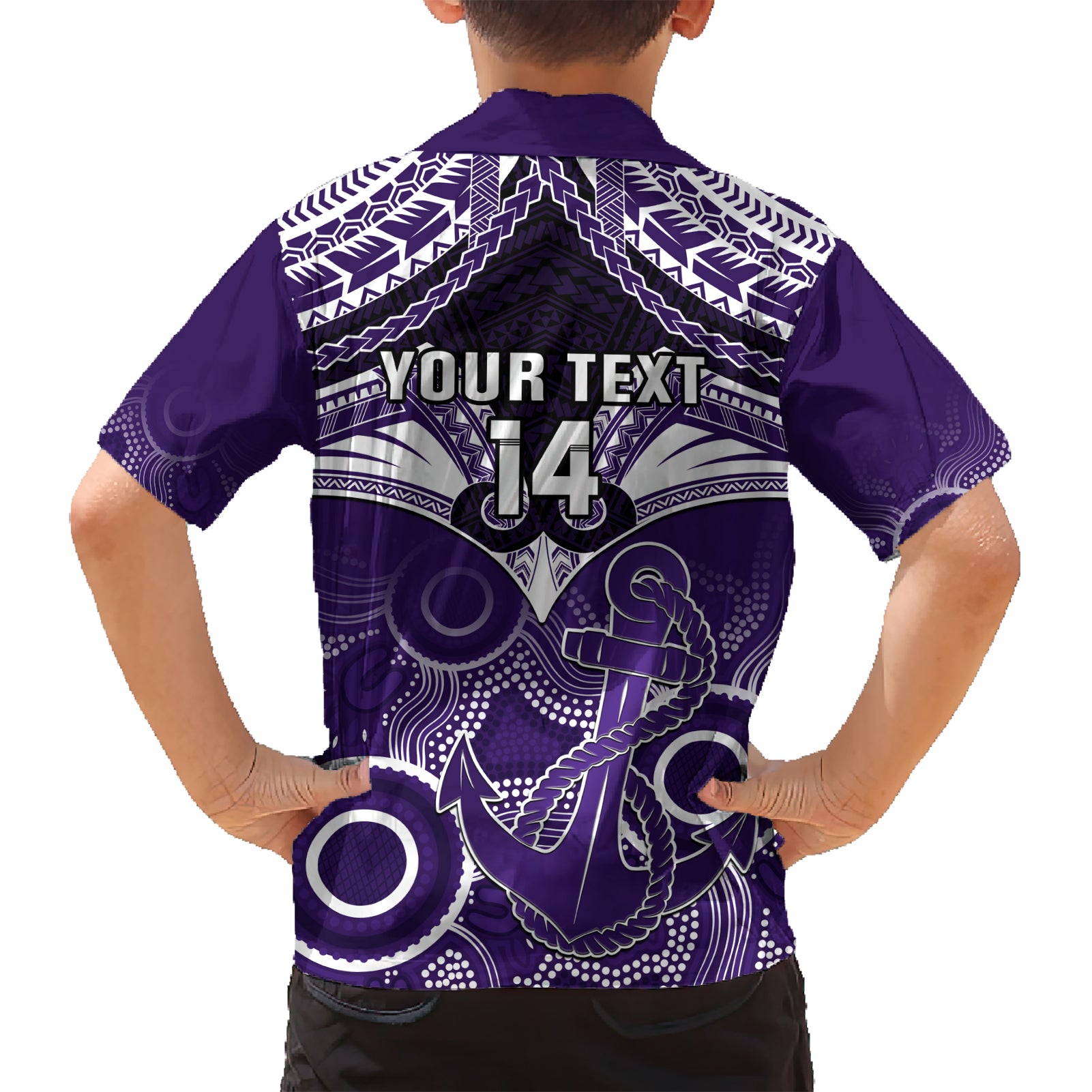Personalised Dockers Football Hawaiian Shirt Fremantle Aboriginal Mix Polynesian Pattern LT14