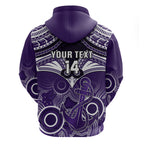 Personalised Dockers Football Hoodie Fremantle Aboriginal Mix Polynesian Pattern LT14