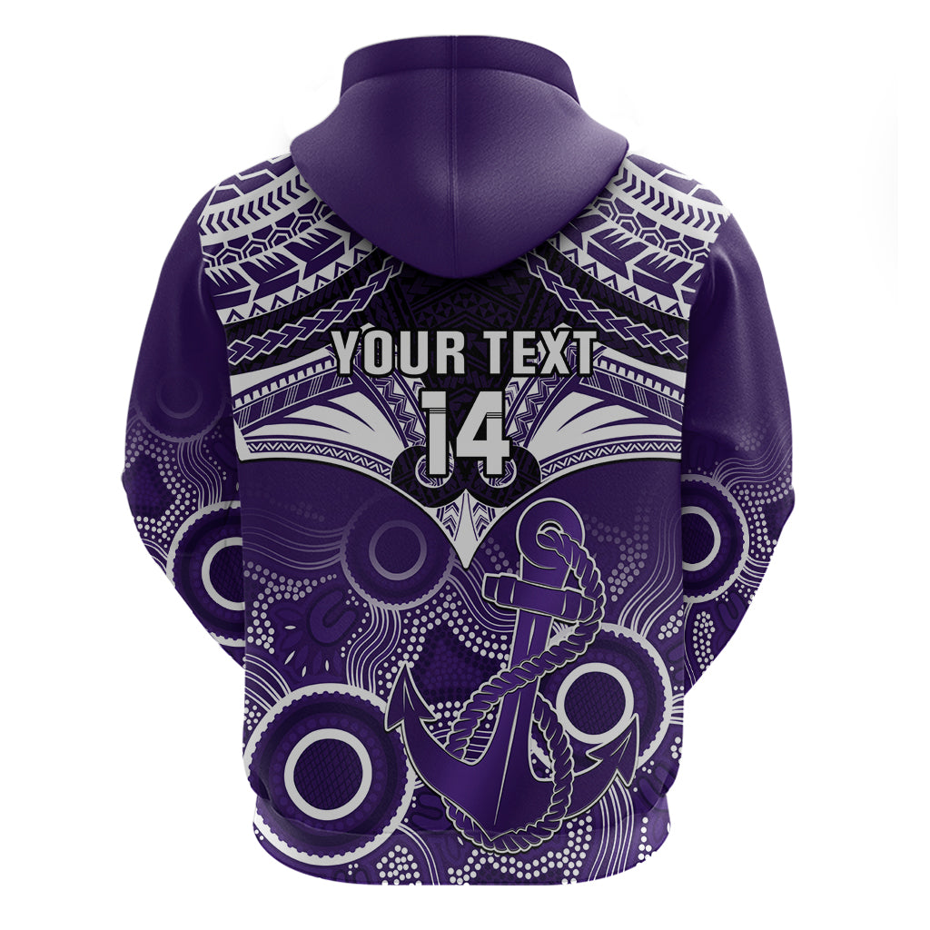 Personalised Dockers Football Hoodie Fremantle Aboriginal Mix Polynesian Pattern LT14