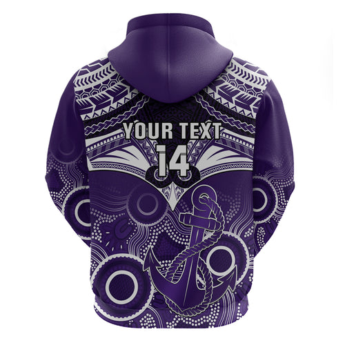 Personalised Dockers Football Hoodie Fremantle Aboriginal Mix Polynesian Pattern LT14