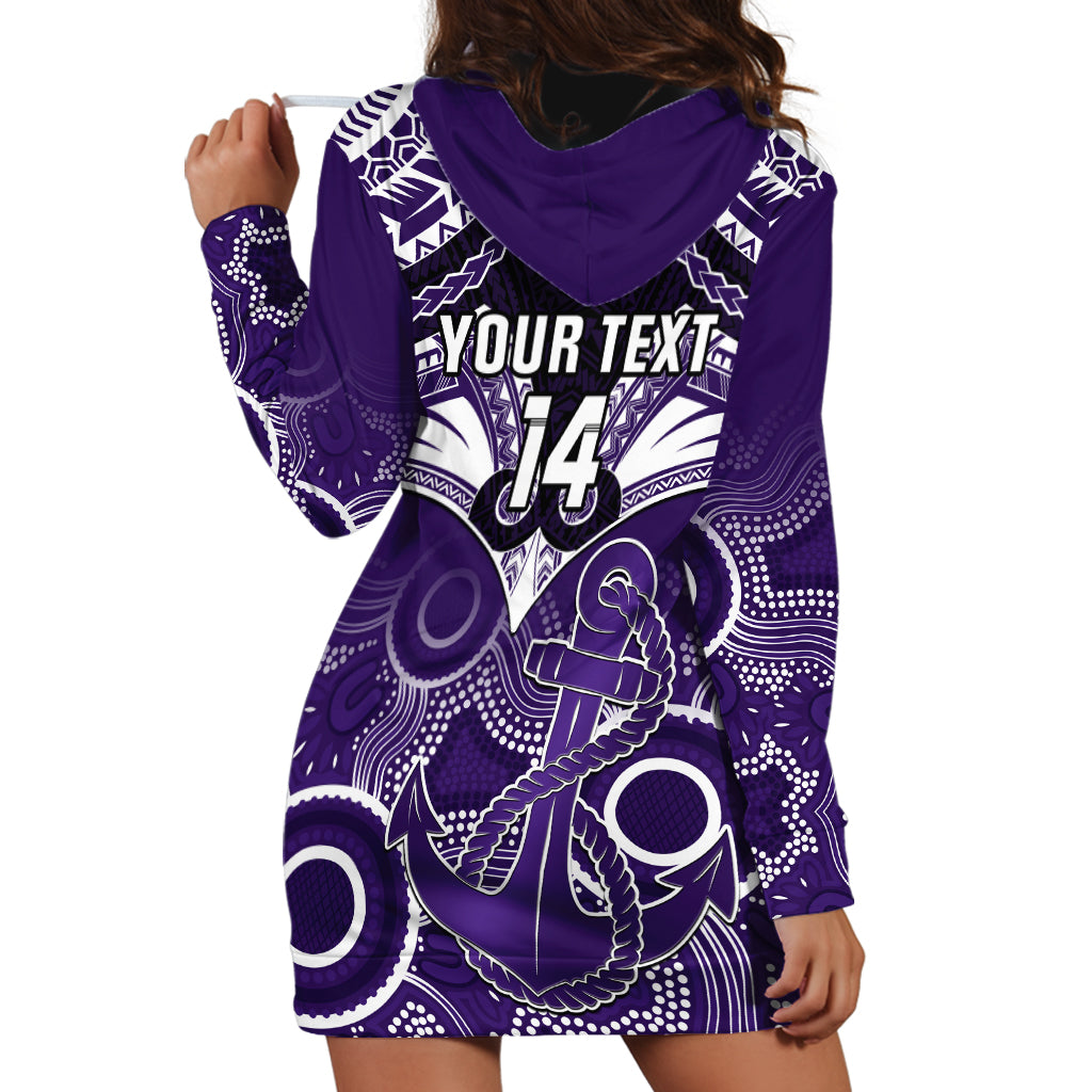 Personalised Dockers Football Hoodie Dress Fremantle Aboriginal Mix Polynesian Pattern LT14